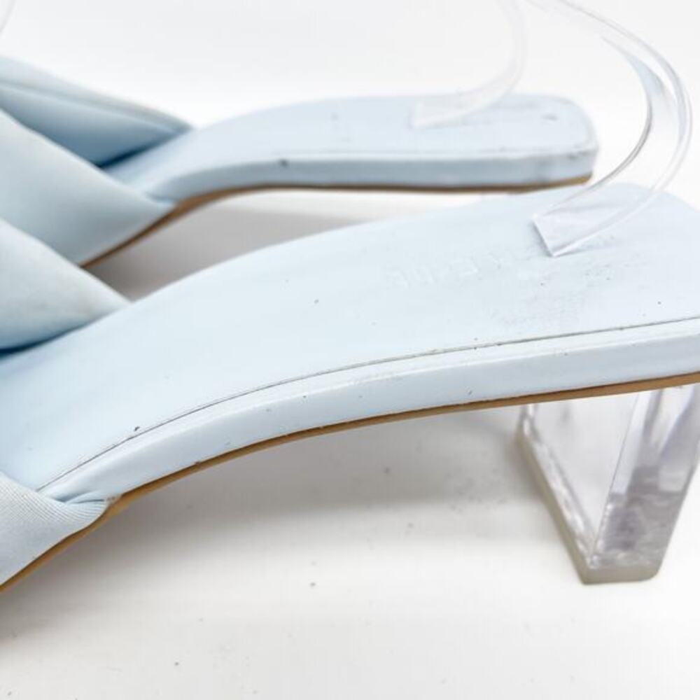 Open Edit Women Cleo 5 Baby Blue Clear Heeled Slide Sandals Size 11M - Picture 15 of 15